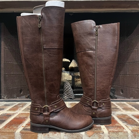 Guess Harlea Dark Brown knee high riding boots - Picture 2 of 7